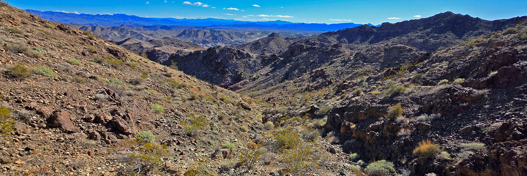 Then Began Descending Return Gully. Boulder City Ridgeline Above, Right. | Boulder city Ridgeline | Lake Mead National Recreation Area, Nevada