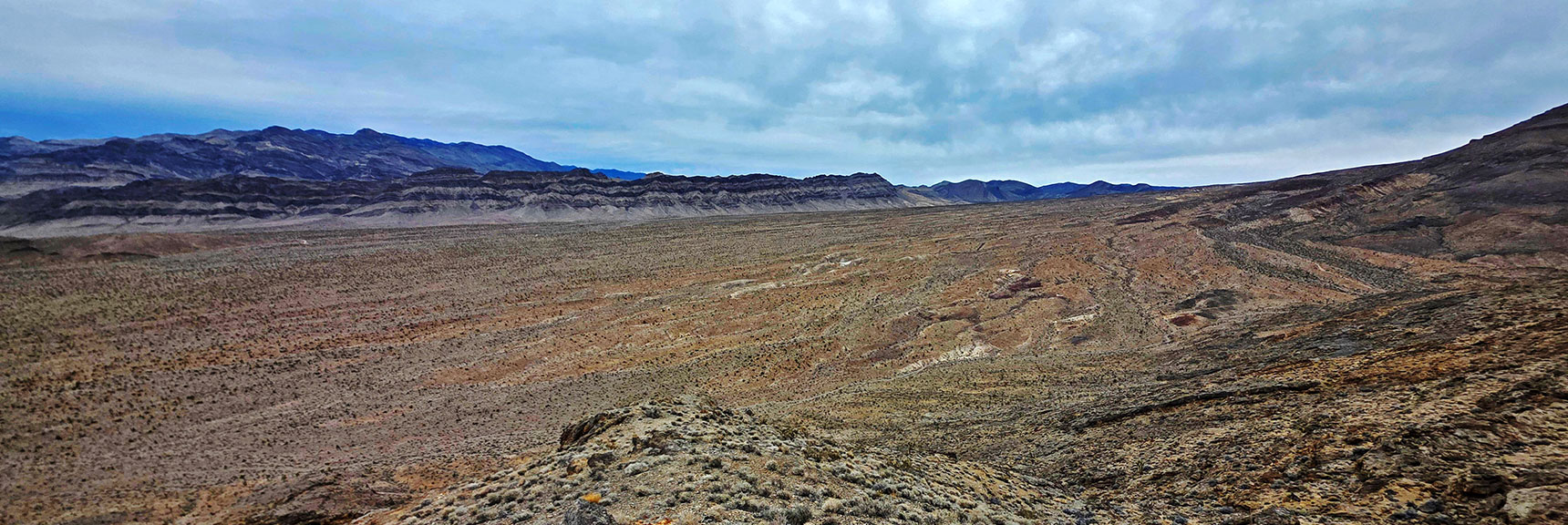 View Up North Valley from Further Along on Summit Ridge | Castle Rock Loop | Desert National Wildlife Refuge, Nevada