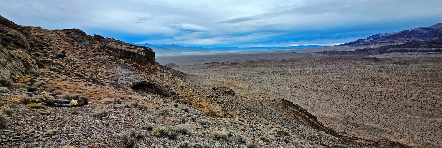 View Down North Valley. Ridgeline is Mostly Class 2 and 3 | Castle Rock Loop | Desert National Wildlife Refuge, Nevada