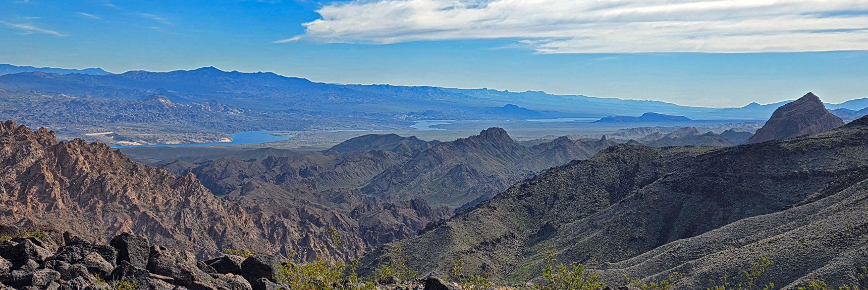 One of the Best High Views of Colorado River from Descent Ridge | Mohave Overlook | Eldorado Wilderness, Nevada