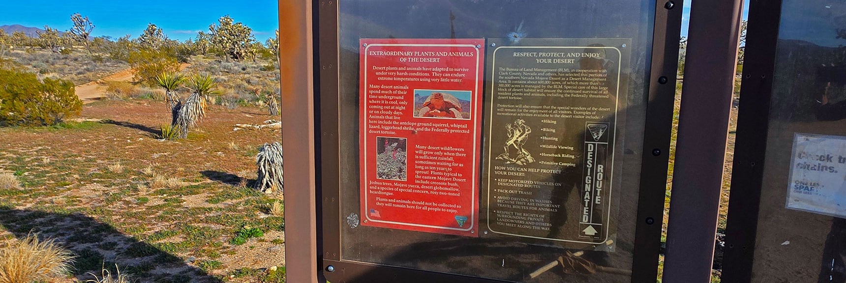 Interpretive Display at Windmill Parking Area. Leave Road, Cross Wilderness. | Wee Thump Joshua Tree Wilderness, Nevada
