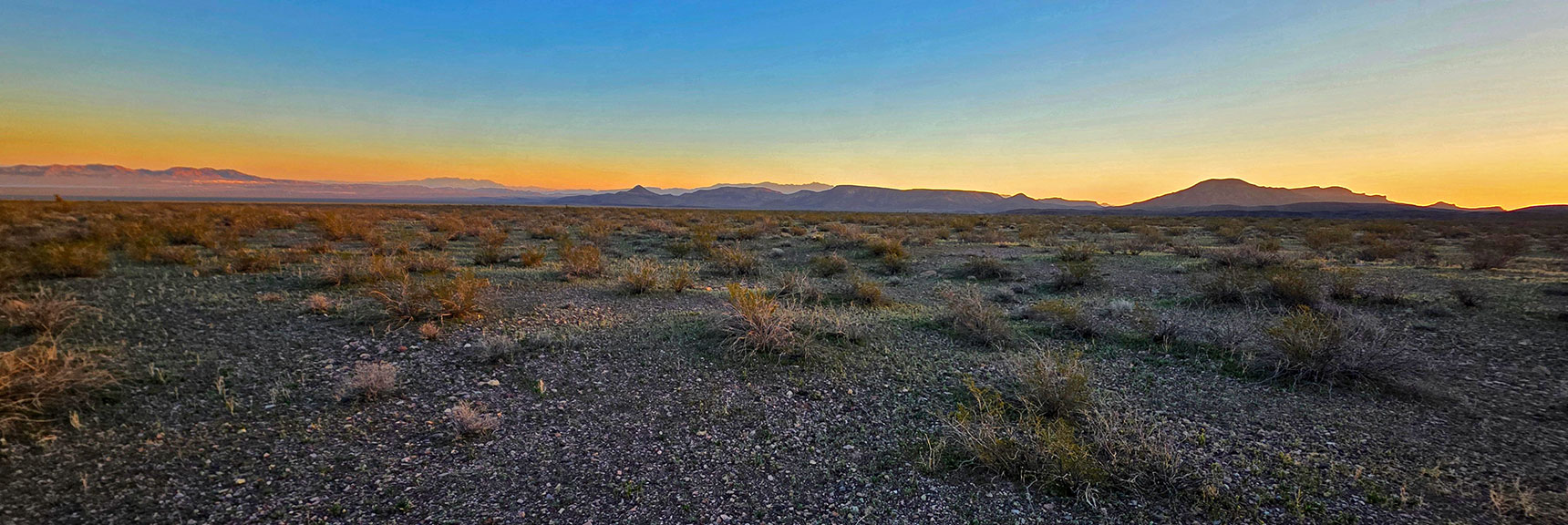 R > L: Peeper Benchmark, Pilot Mesa, Pilot Cone, Muddy & River Mts. | Lonesome Wash Upper Entrance | Eldorado Wilderness, Nevada