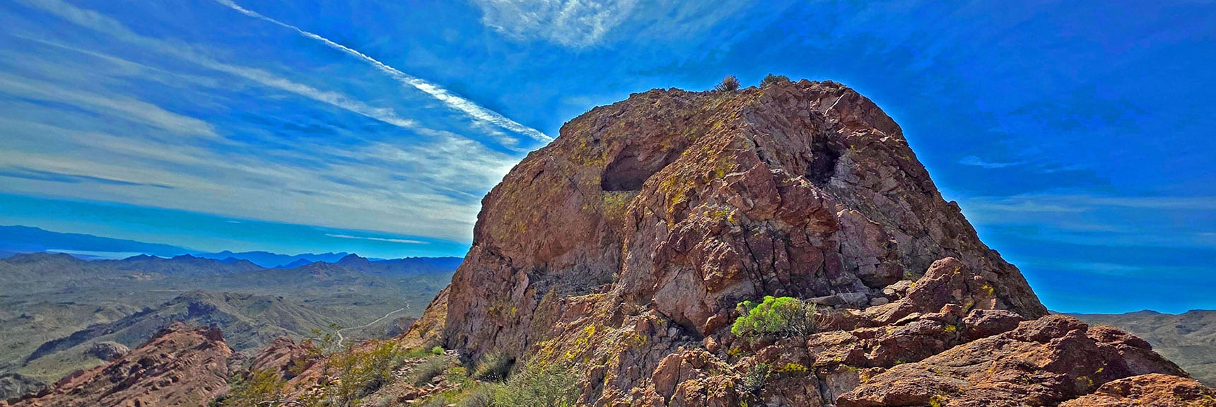 Nelson Benchmark Summit Rock from the North. Two Eyes & a Nose! | Nelson Benchmark | Eldorado Wilderness, Nevada