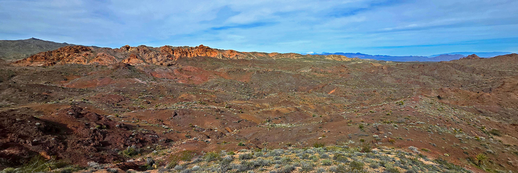 View Across Hwy 165 to Abandoned Gold/Silver Mine Area in Hills | Nelson Benchmark | Eldorado Wilderness, Nevada