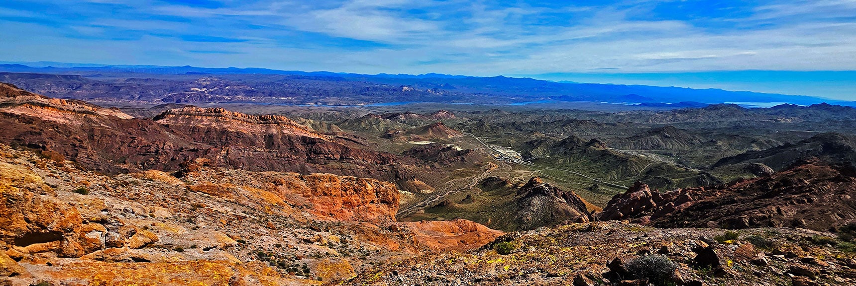 Colorado River to Lake Mohave; Nelson Ghost Town Below. | Nelson Benchmark | Eldorado Wilderness, Nevada