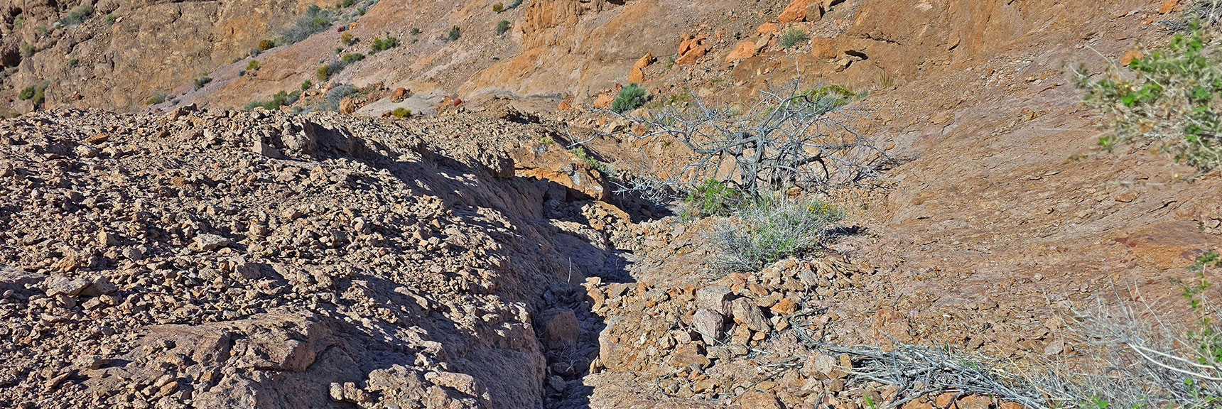 Circle to Left of Assassin Bush, Then Turn Right, Leave Gully, Head to Stocker Pass | Murl Emery Arch | Eldorado Wilderness, Nevada