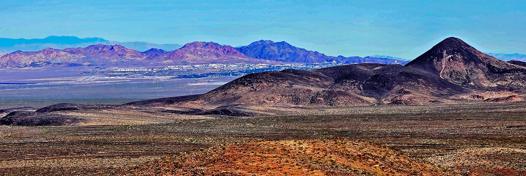 R>L: Pilot Cone, Muddy Mts., Boulder City, River Mts. | Pilot Cone | Pilot Mesa | Peeper Benchmark | Eldorado Wilderness, Nevada