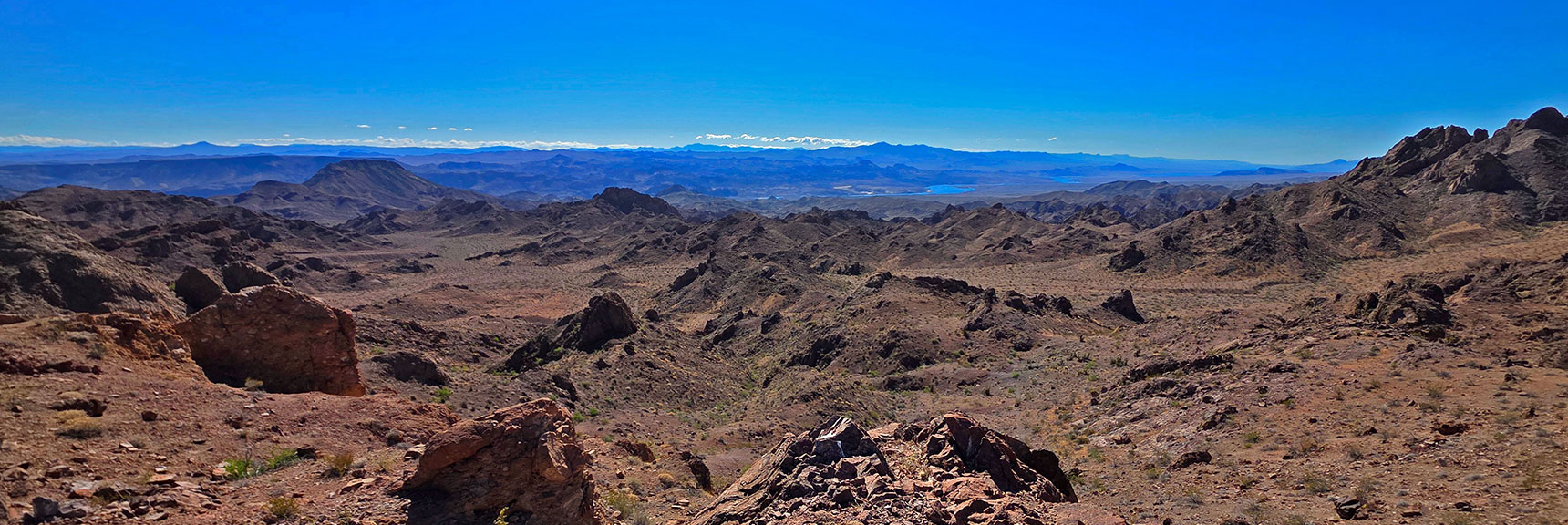 Mohave Overlook View of Colorado River to Lake Mohave | Forlorn Hope Peak South and Peak 2720 West, Eldorado Wilderness, Nevada