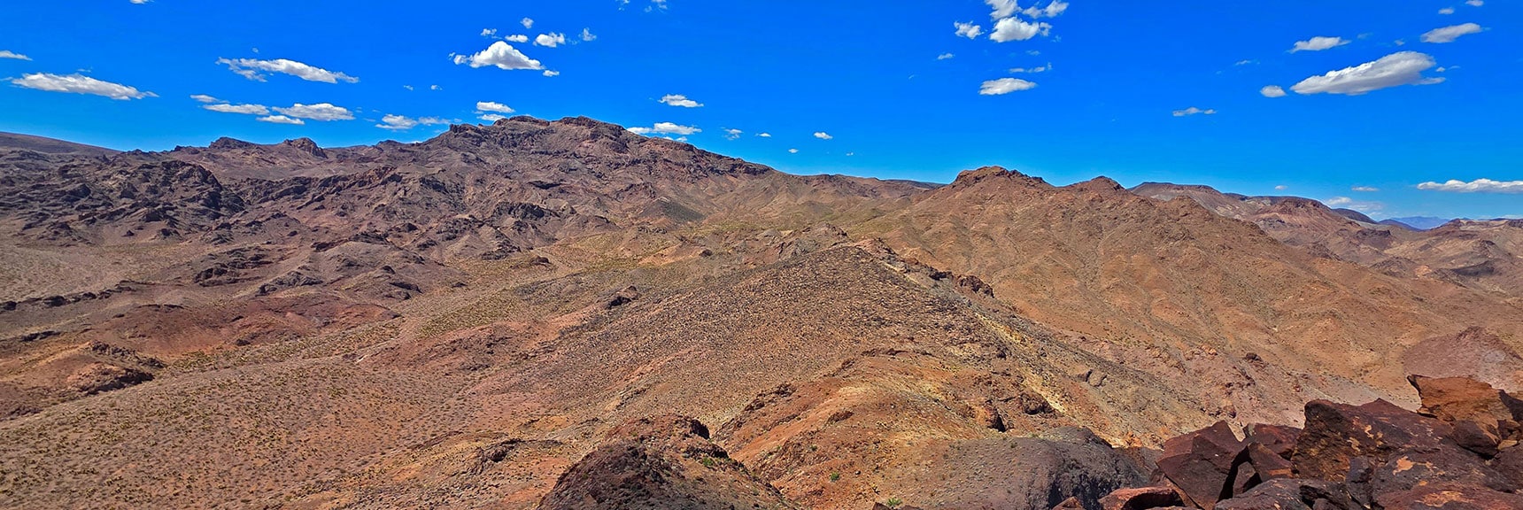 Forlorn Hope Peak (left) & Approach Route from West Ridge Summit. | Forlorn Hope Peak South and Peak 2720 West, Eldorado Wilderness, Nevada