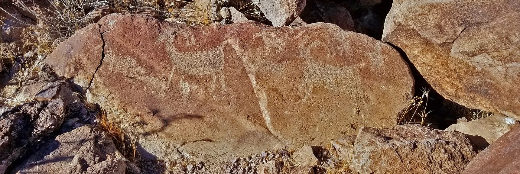 Figure Appears to Have Successfully Accomplished a Summit in Petroglyph Canyon Area | Petroglyph Canyon | Sloan Canyon National Conservation Area, Nevada
