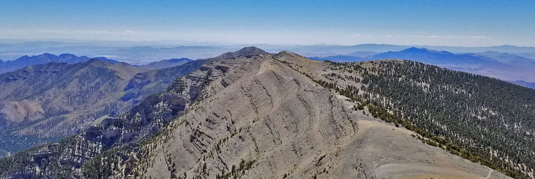 Kyle Canyon Upper South Ridge from Near Charleston Peak Summit | Griffith Peak & Charleston Peak Circuit Run, Spring Mountains, Nevada