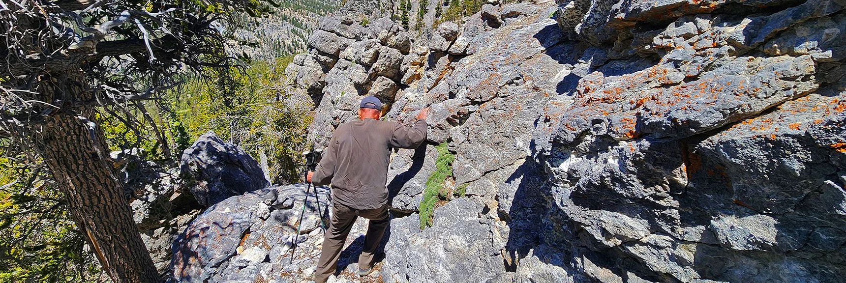 Path Will Switchback Up North Sister's West Slope. Some Class 3-4 Scrambling | Sisters South to the Sisters North | Mt. Charleston Wilderness | Spring Mountains, Nevada
