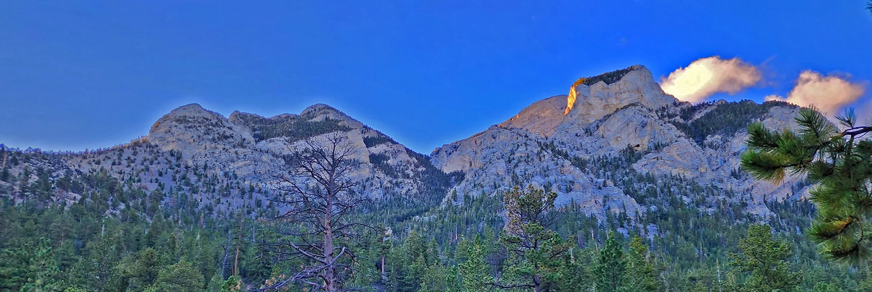 Beginning to Explore Mummys Head Ascent Routes from Lee Canyon Road Before Sunrise | Mummy Mountain Head from Lee Canyon Road | Mt Charleston Wilderness | Spring Mountains, Nevada