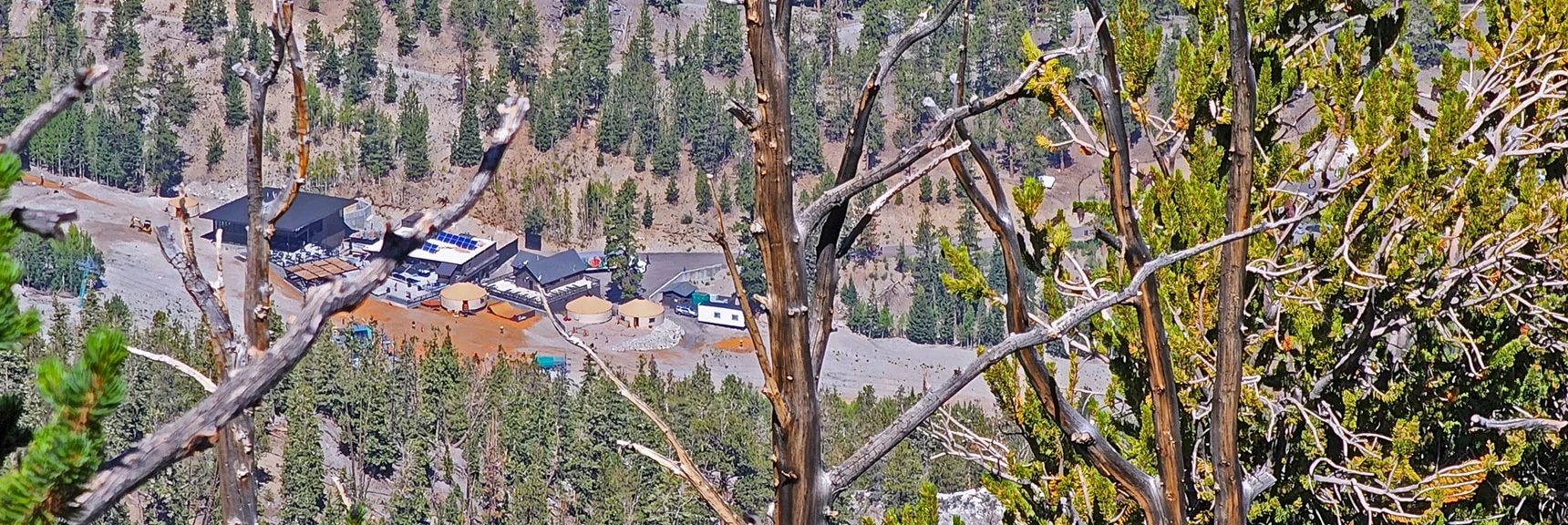 View Down to Lee Canyon Ski Area from 3000ft Above on Lee/Kyle Canyon High Ridgeline | Mummy Mountain Grand Crossing | Lee Canyon to Deer Creek Road | Mt Charleston Wilderness | Spring Mountains, Nevada |