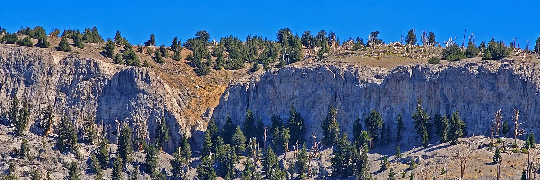 Zoom in on Mummy Mountain Final Summit Approach from Lee/Kyle Canyon Upper Ridgeline | Mummy Mountain Grand Crossing | Lee Canyon to Deer Creek Road | Mt Charleston Wilderness | Spring Mountains, Nevada |
