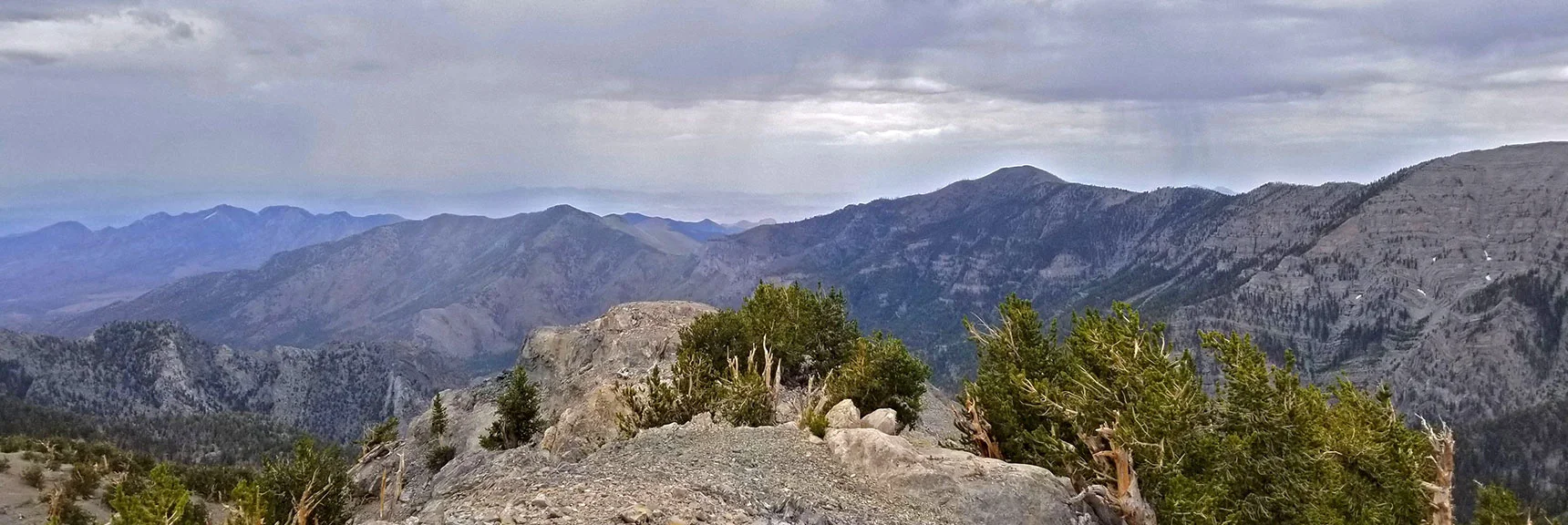 La Madre Mt., Harris Mt. and Griffith Peak from Lee Peak Summit | Lee and Charleston Peaks via Lee Canyon Mid Ridge | Mt Charleston Wilderness | Spring Mountains, Nevada