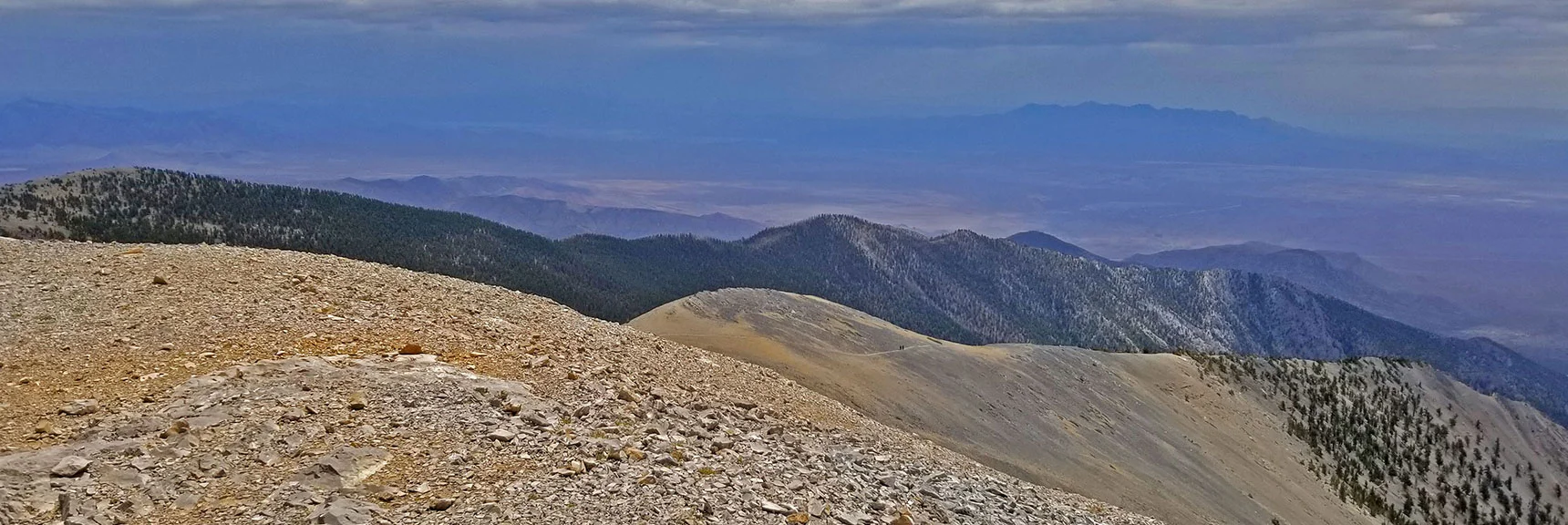 Summit Descent Ridge and Beginning of South Loop Trail | Lee and Charleston Peaks via Lee Canyon Mid Ridge | Mt Charleston Wilderness | Spring Mountains, Nevada