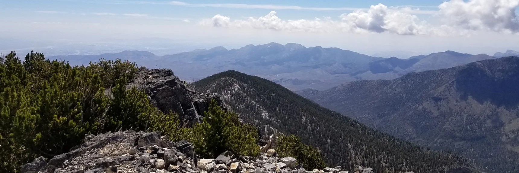 Fletcher Peak and La Madre Mountains from Mummy's Toe Summit | Grand Circuit Loop Cougar Ridge Trail, Mummy Mountain Knees | Mummy Mountain Toe | Mummy Springs | Raintree | Fletcher Peak | Mt Charleston Wilderness | Spring Mountains, Nevada