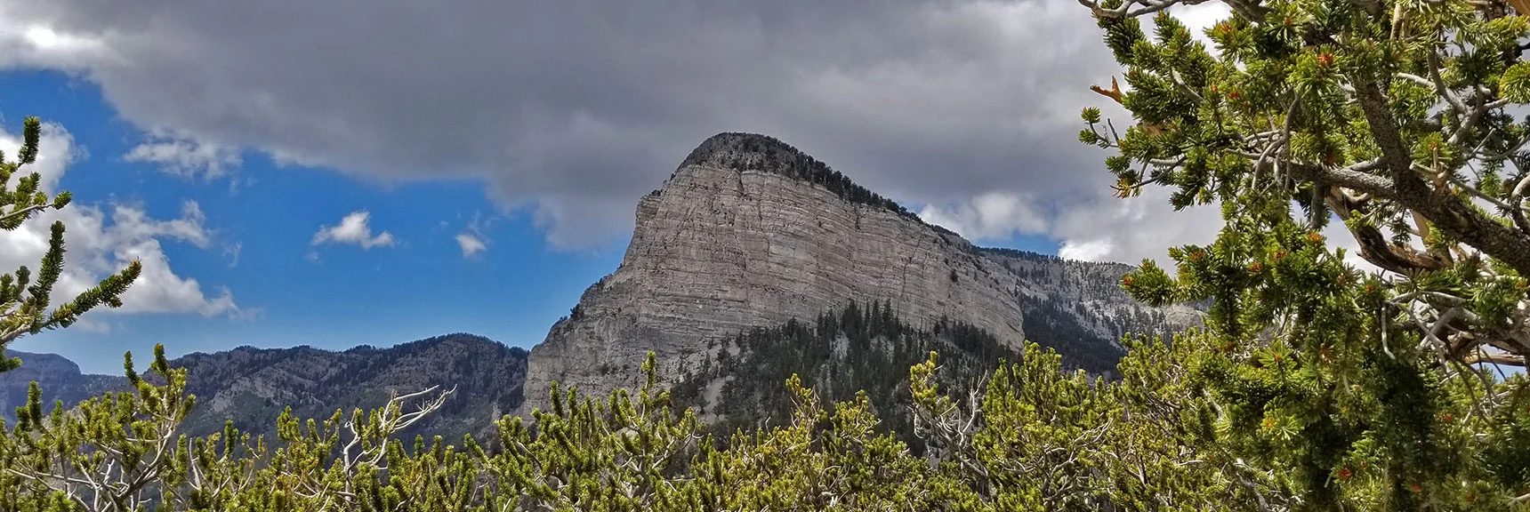 Looking Back at Mummy's Toe from Base of Fletcher Peak Final Summit Approach. | Grand Circuit Loop Cougar Ridge Trail, Mummy Mountain Knees | Mummy Mountain Toe | Mummy Springs | Raintree | Fletcher Peak | Mt Charleston Wilderness | Spring Mountains, Nevada