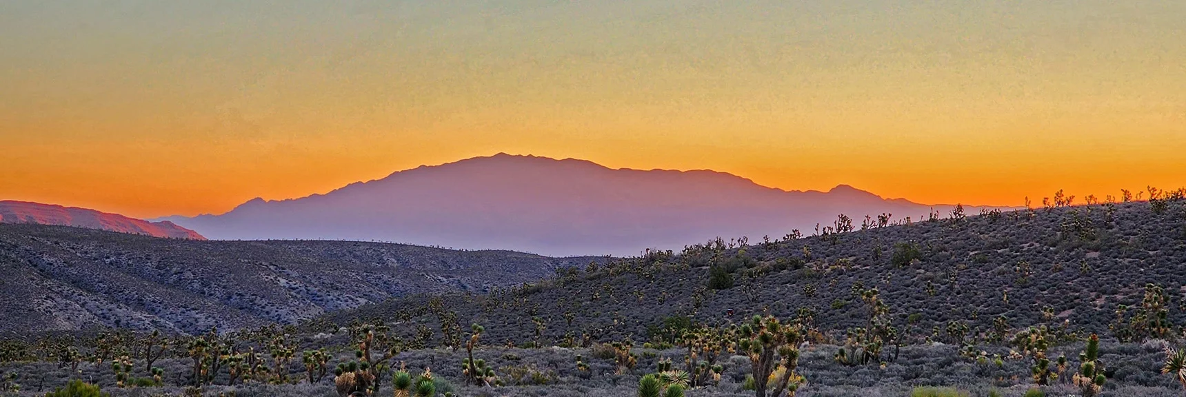 Sheep Range Coming into Larger View During Atmospheric Dawn | Kyle Canyon Grand Crossing | Northern Half | La Madre Mountains Wilderness, Nevada