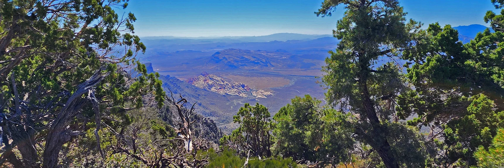Topped Burnt Peak Summit. Now Looking Down on Calico Hills and Blue Diamond Mt. | Kyle Canyon Grand Crossing | Northern Half | La Madre Mountains Wilderness, Nevada