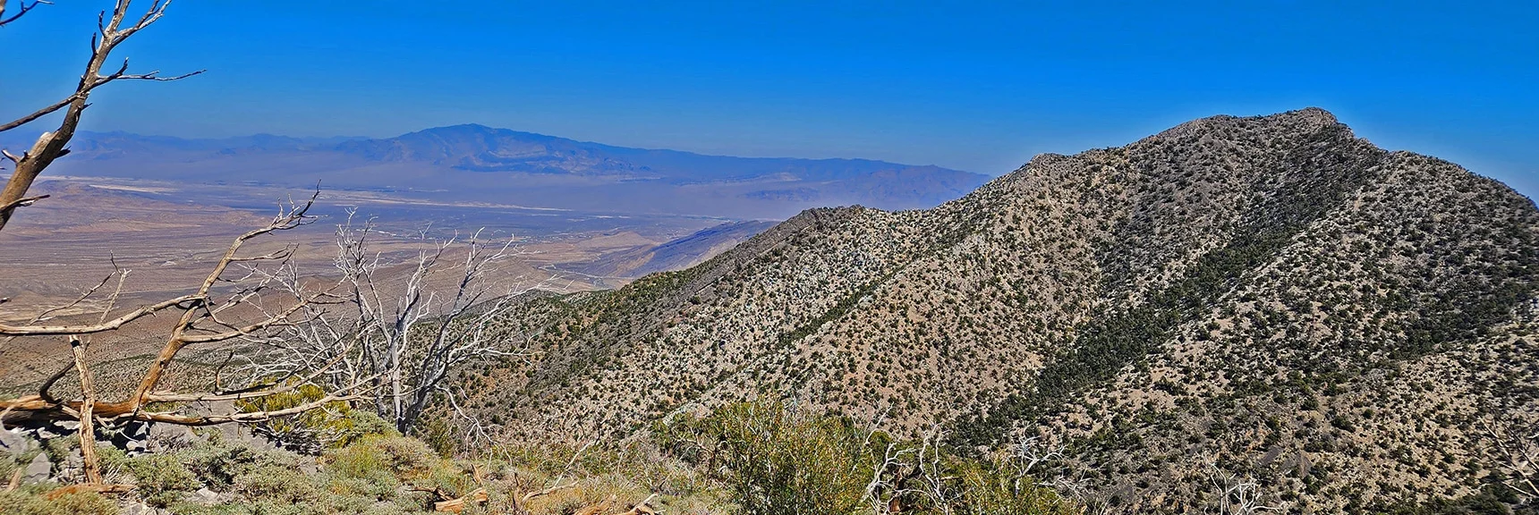 La Madre Mt and Ascent Ridge from Burnt Peak Summit. | Kyle Canyon Grand Crossing | Northern Half | La Madre Mountains Wilderness, Nevada