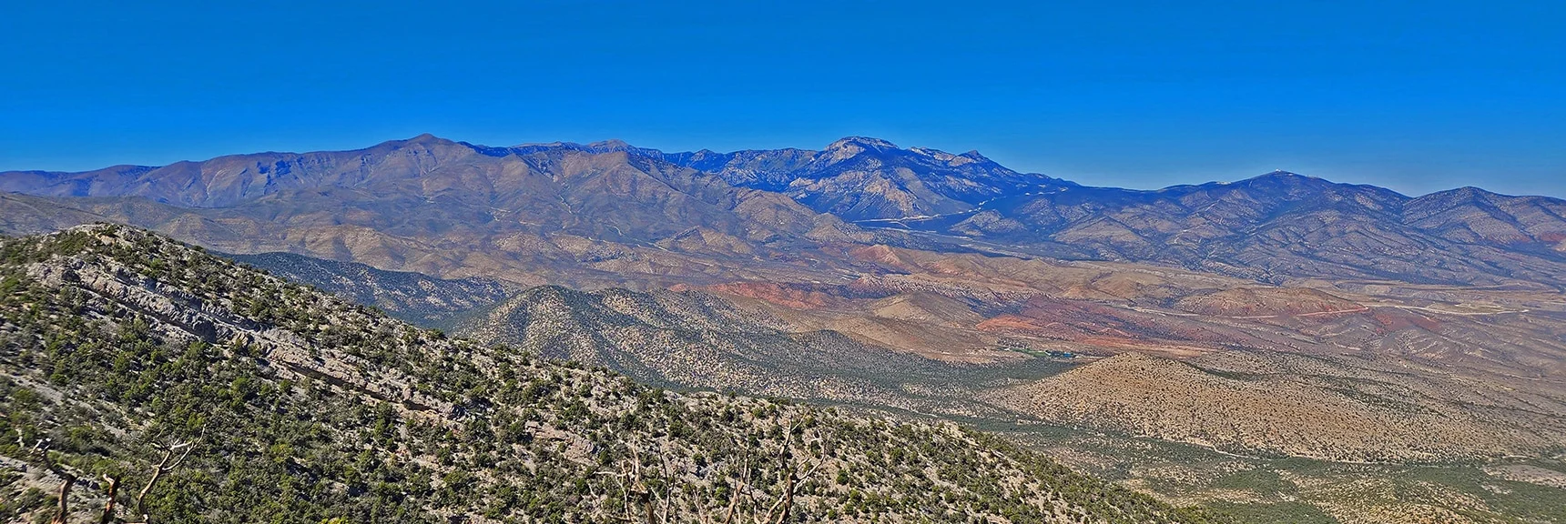Mt. Charleston Wilderness and Kyle Canyon from Burnt Peak Summit | Kyle Canyon Grand Crossing | Northern Half | La Madre Mountains Wilderness, Nevada