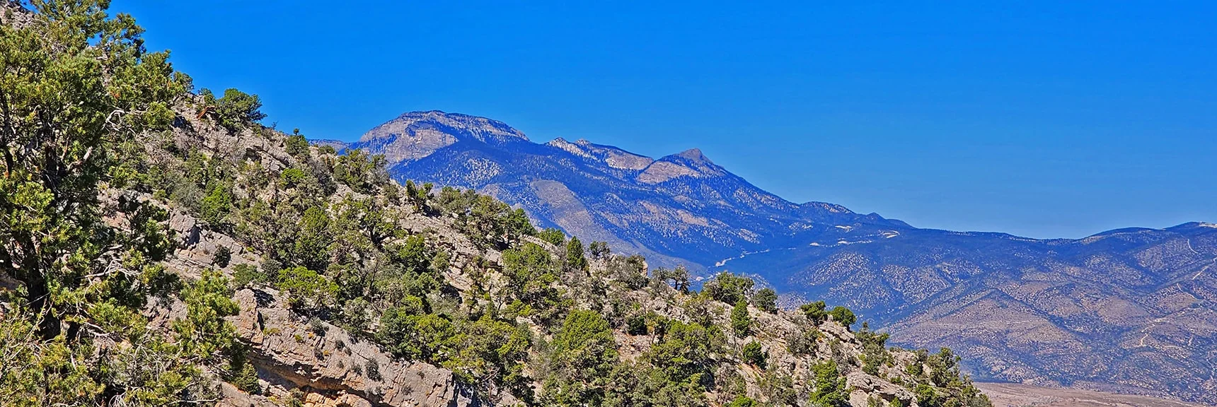 Mt Charleston Wilderness on Other Side of Ridge. El Bastardo Approach Ridge Foreground | Kyle Canyon Grand Crossing | Northern Half | La Madre Mountains Wilderness, Nevada