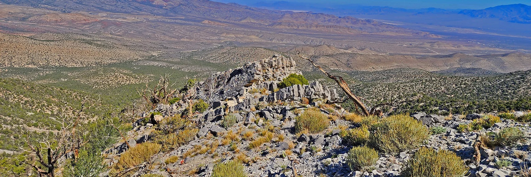 Looking Back on Final Rise Before Burnt Peak Summit. Easier Navigation on Way Down | Kyle Canyon Grand Crossing | Northern Half | La Madre Mountains Wilderness, Nevada