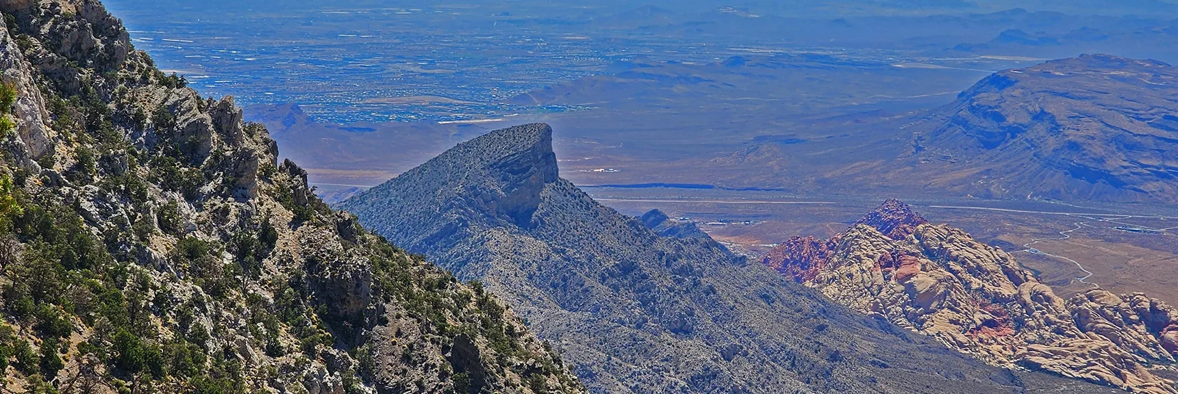 Closer View of Turtlehead Peak, Calico Hills and South Las Vegas Valley | Kyle Canyon Grand Crossing | Northern Half | La Madre Mountains Wilderness, Nevada