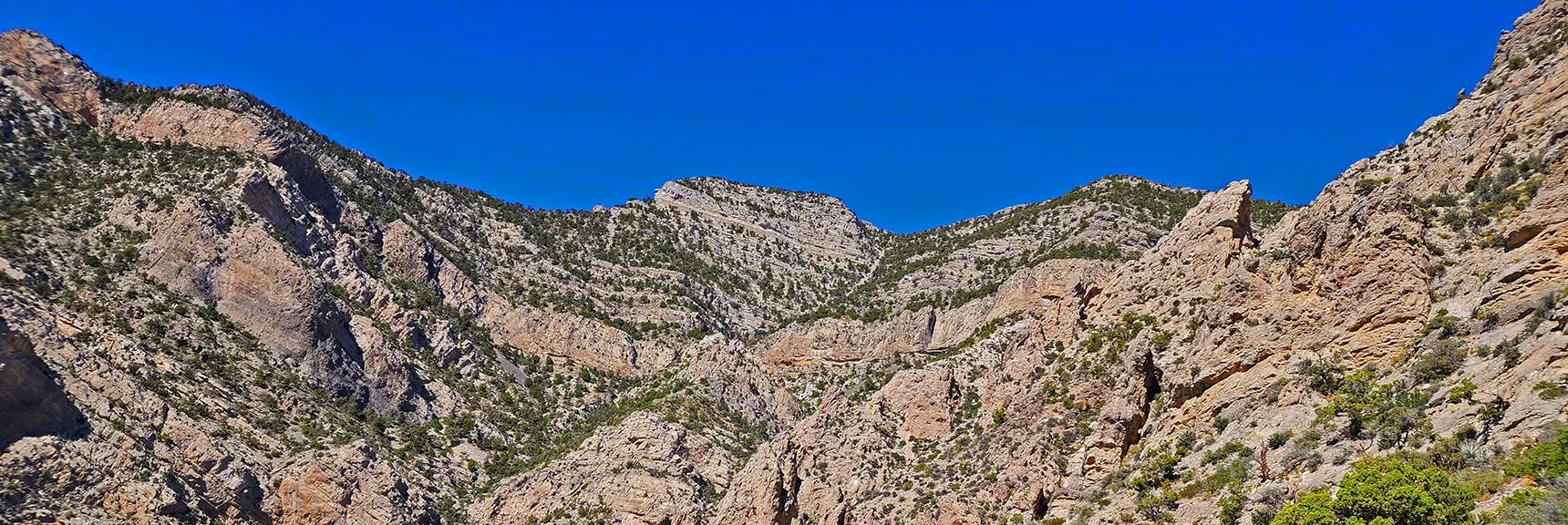 Potential Summit Approach Route Weaves Through Rocks to Left | Kyle Canyon Grand Crossing | Southern Half | Red Rock Canyon National Conservation Area, Nevada