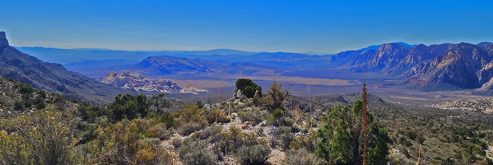 Red Rock Canyon with Calico Hills and Blue Diamond Mountain. Rainbow Mountains on Right | Kyle Canyon Grand Crossing | Southern Half | Red Rock Canyon National Conservation Area, Nevada