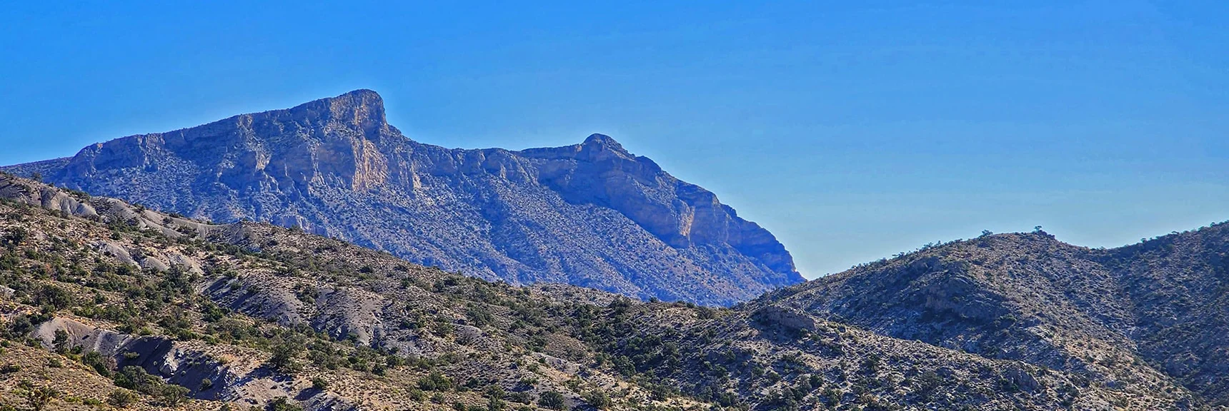Damsel Peak Towering Above Neighboring Brownstone Canyon | Kyle Canyon Grand Crossing | Southern Half | Red Rock Canyon National Conservation Area, Nevada