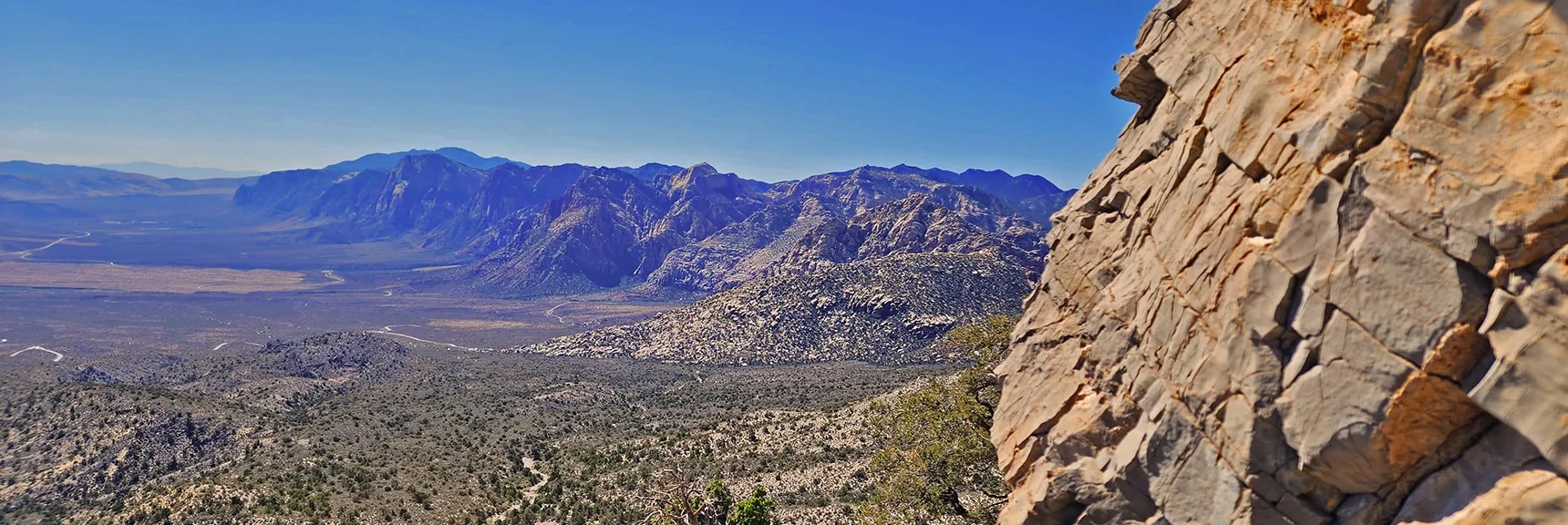 Rainbow Mountains in Distance. Tip of Potosi Mountain Behind | Kyle Canyon Grand Crossing | Southern Half | Red Rock Canyon National Conservation Area, Nevada