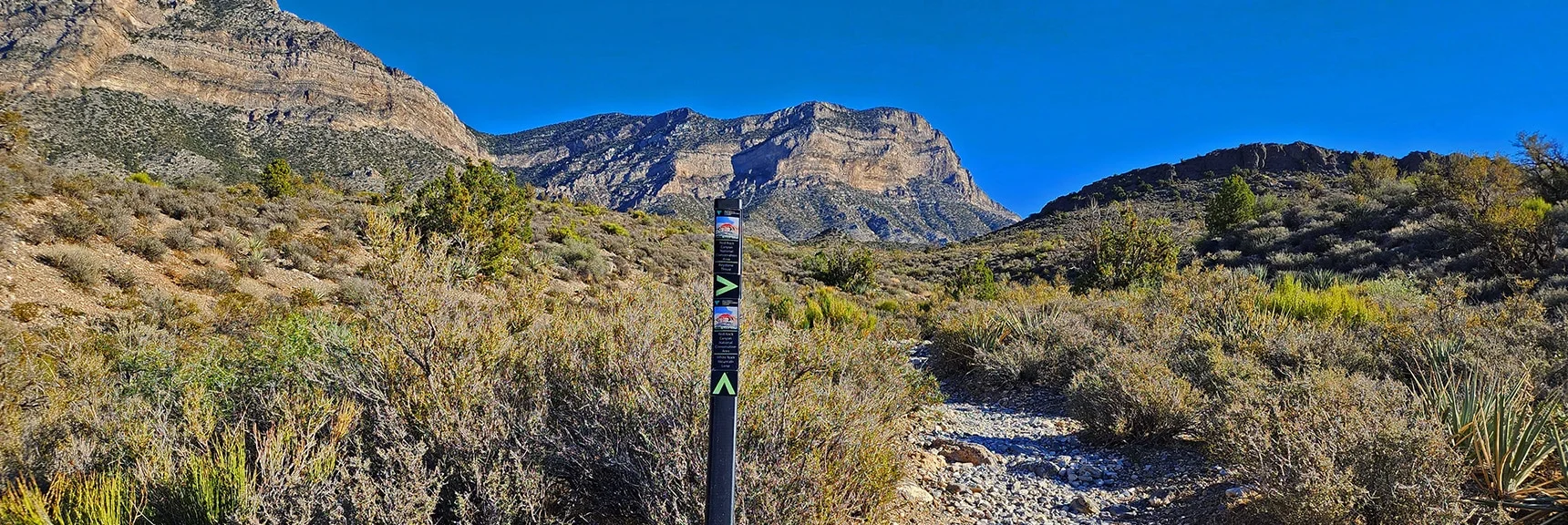 However, Crossing the Wash and Sticking to the Trail May Save Time and Energy | Kyle Canyon Grand Crossing | Southern Half | Red Rock Canyon National Conservation Area, Nevada | Kyle Canyon Grand Crossing | Southern Half | Red Rock Canyon National Conservation Area, Nevada