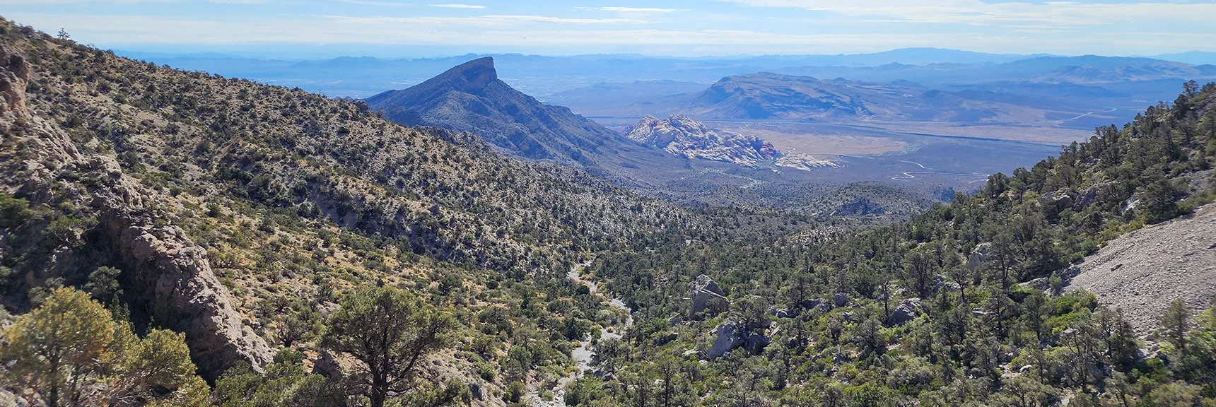 View Back Down the Main Wash to Turtlehead Peak and Beyond | Kyle Canyon Grand Crossing | Southern Half | Red Rock Canyon National Conservation Area, Nevada