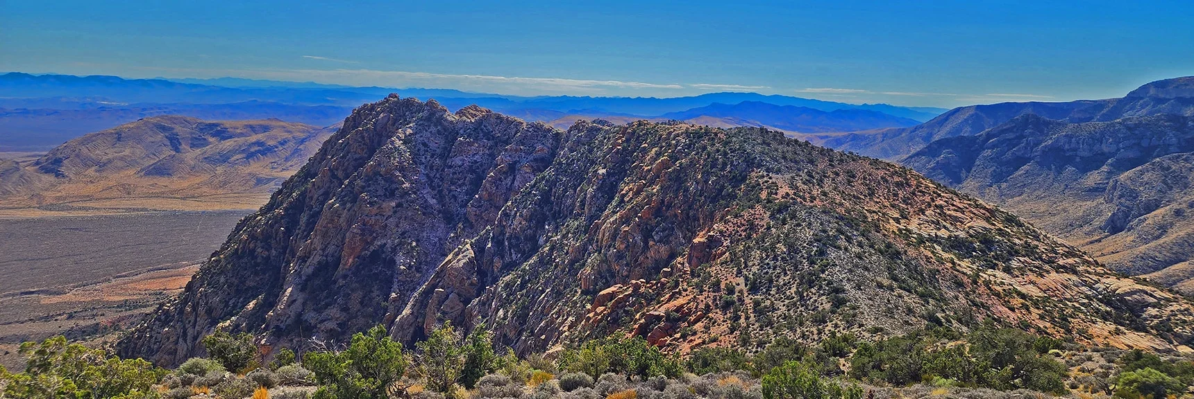 Hollow Rock Peak Comes Into View. Note 2 Summits About 200ft Apart. | Hollow Rock Peak | Rainbow Mountain Wilderness, Nevada