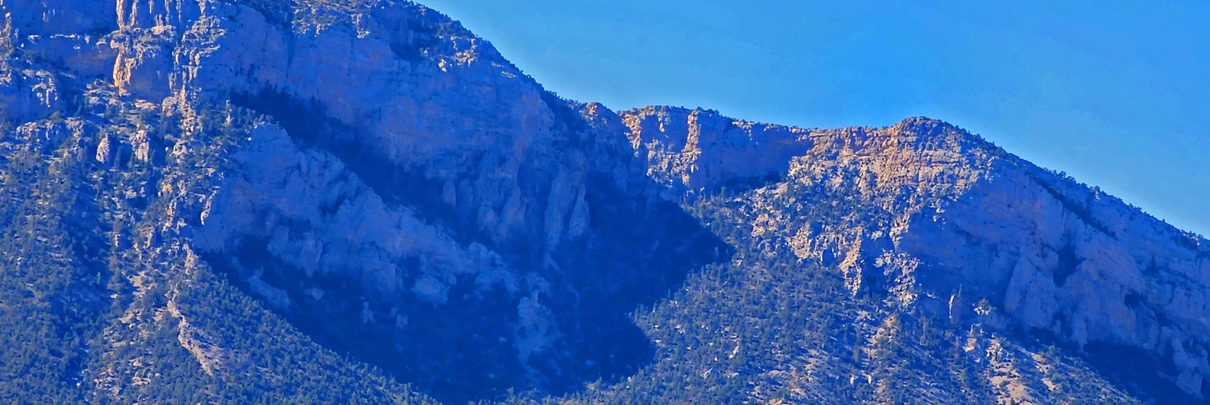 Closeup of Potential Summit Approaches to Potosi Mountain. | Hollow Rock Peak | Rainbow Mountain Wilderness, Nevada