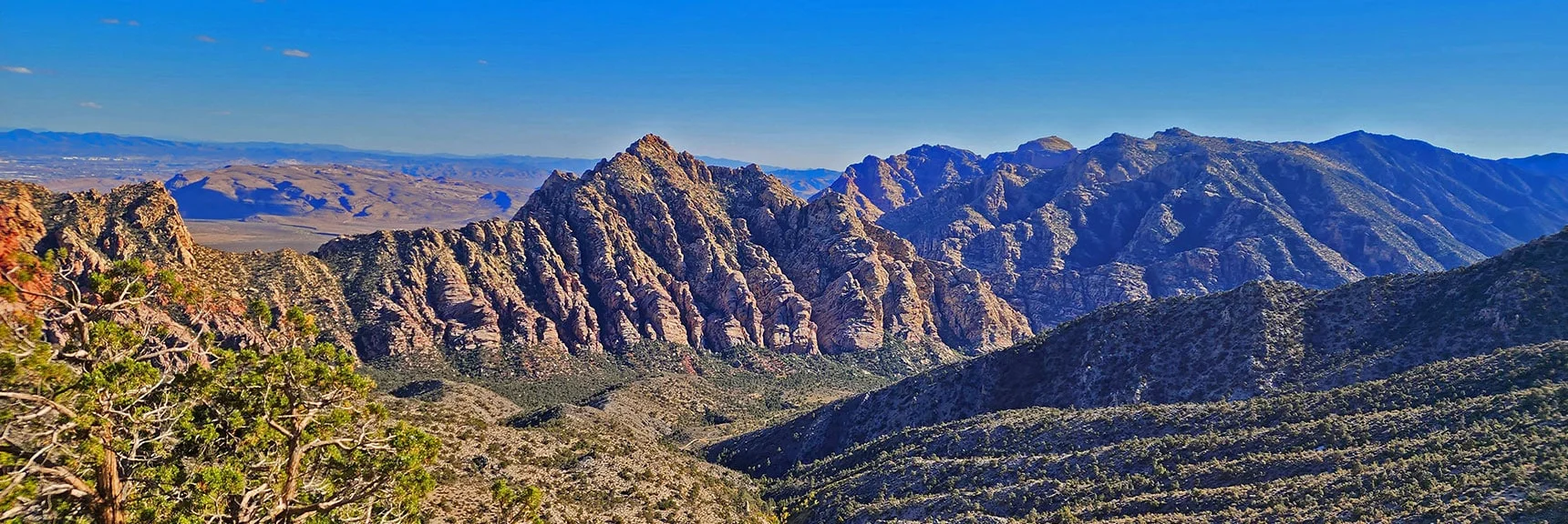 White Rock Mt & Rainbow Mts. Note Bridge Mt | Keystone Thrust West Summit Above White Rock Mountain | La Madre Mountains Wilderness, Nevada