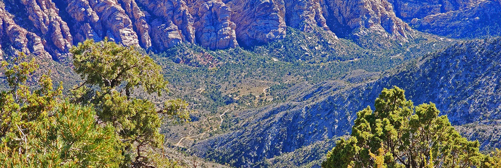 White Rock Mt Loop Trail at Base of White Rock Mt | Keystone Thrust West Summit Above White Rock Mountain | La Madre Mountains Wilderness, Nevada