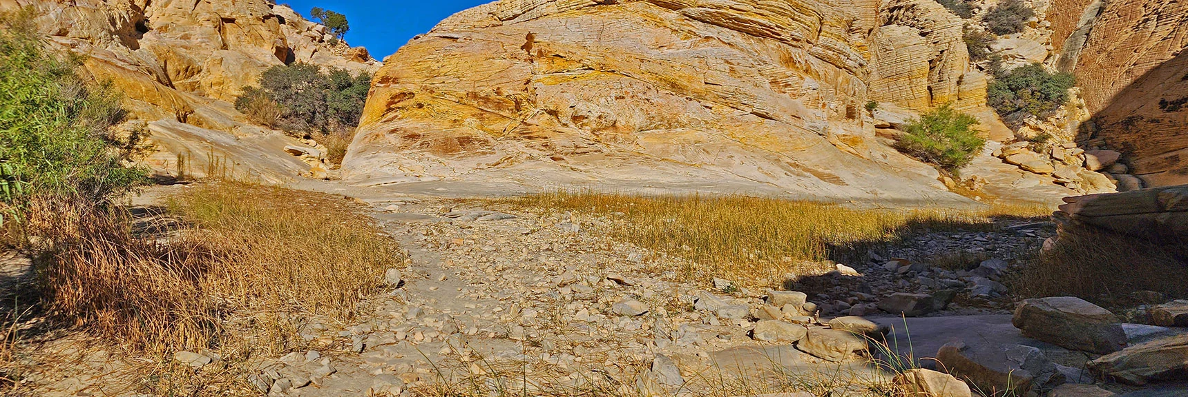 Arrival at the Largest Calico Tank. The Tank is Empty in Late October. | Calico Tanks | Red Rock Canyon National Conservation Area, Nevada