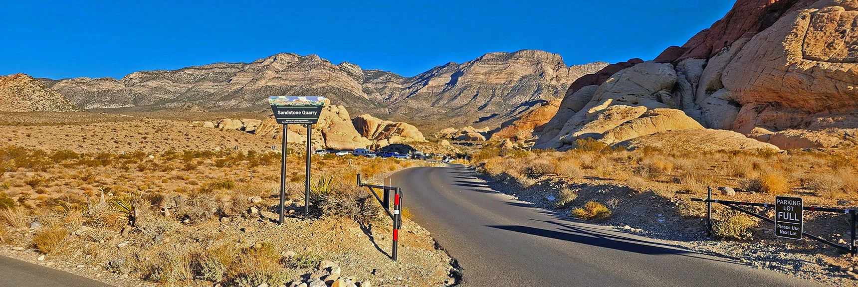 Be at the Sandstone Quarry Parking Area by 9am on Weekends or Risk Having No Parking | Calico Tanks | Red Rock Canyon National Conservation Area, Nevada