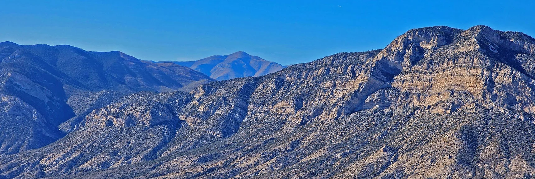 Griffith Peak in Mt Charleston Wilderness Beyond Keystone Thrust Cliffs | Turtlehead Peak | Red Rock Canyon National Conservation Area, Nevada