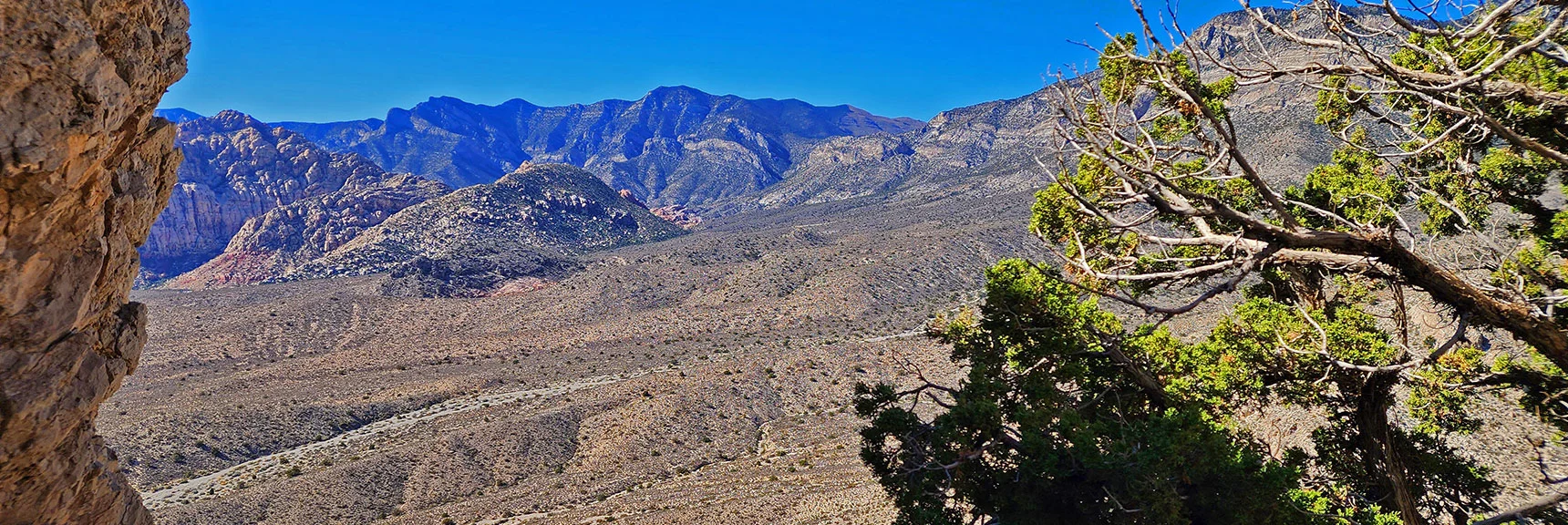 View Through Ridge Ascent Opening to Keystone Thrust Cliffs | Turtlehead Peak | Red Rock Canyon National Conservation Area, Nevada