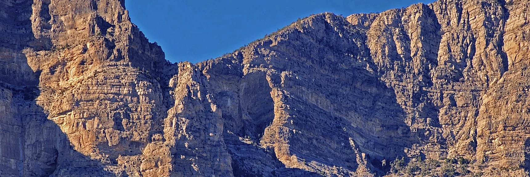Closer View of "The Notch" Southern Ascent Route to La Madre Mt. | Turtlehead Peak | Red Rock Canyon National Conservation Area, Nevada