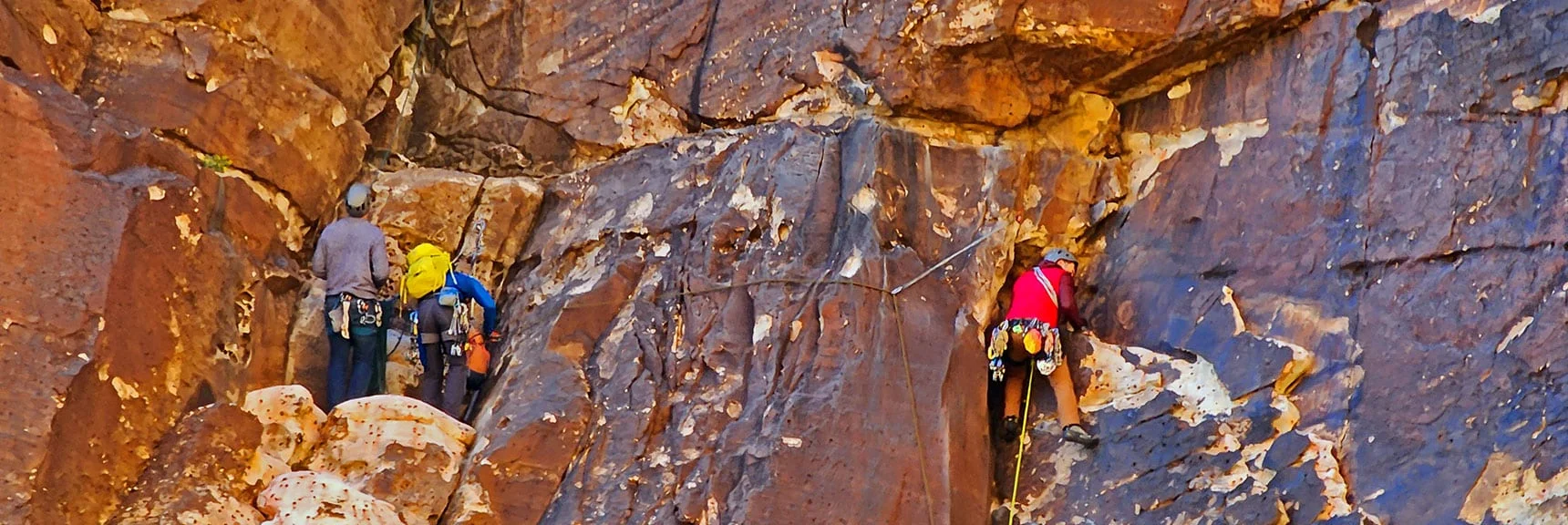 There Are a Few Well Placed Ledges for Rest, Regrouping. | Rock Climber Observations | Pine Creek Canyon | Rainbow Mountain Wilderness, Nevada