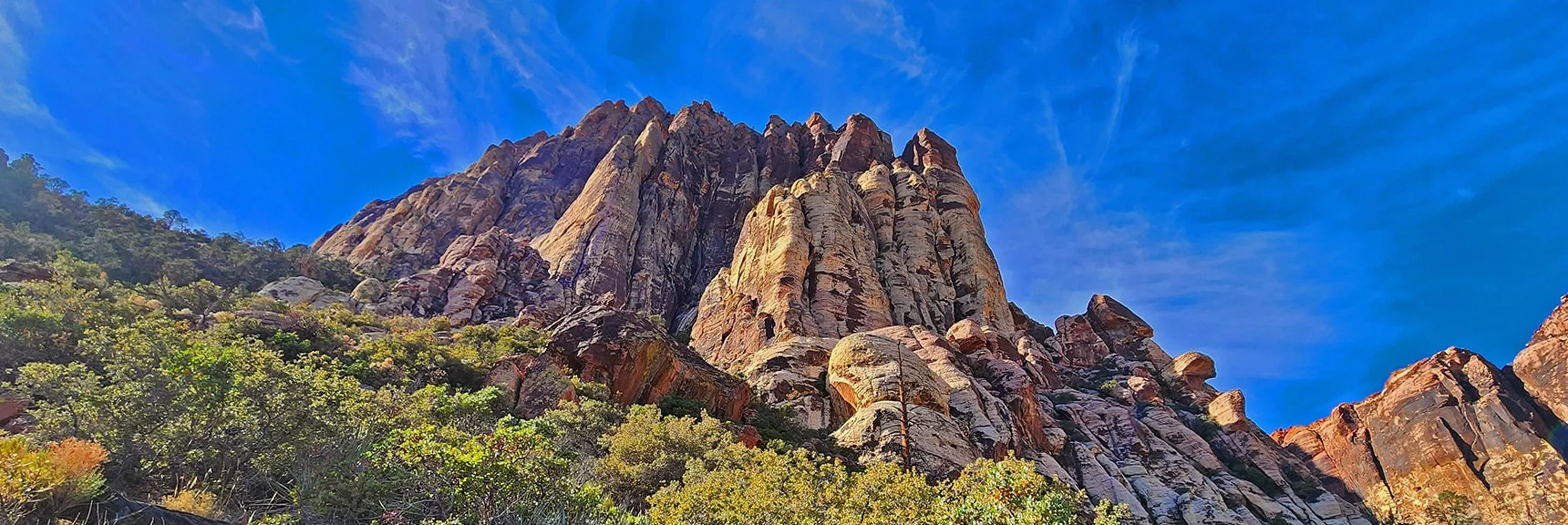 Ascending Rock Climber's Trail Toward Rainbow Mountain's Eastern Cliffs. | Rainbow Mountain Eastern Cliffs Rock Climbers | Rainbow Mountain Wilderness, Nevada