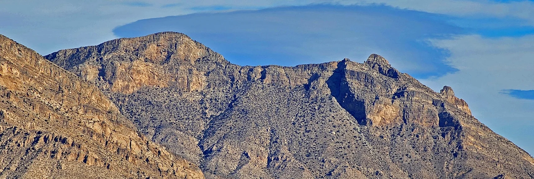 Damsel Peak Across Brownstone Canyon | Rainbow Mountain Eastern Cliffs Rock Climbers | Rainbow Mountain Wilderness, Nevada