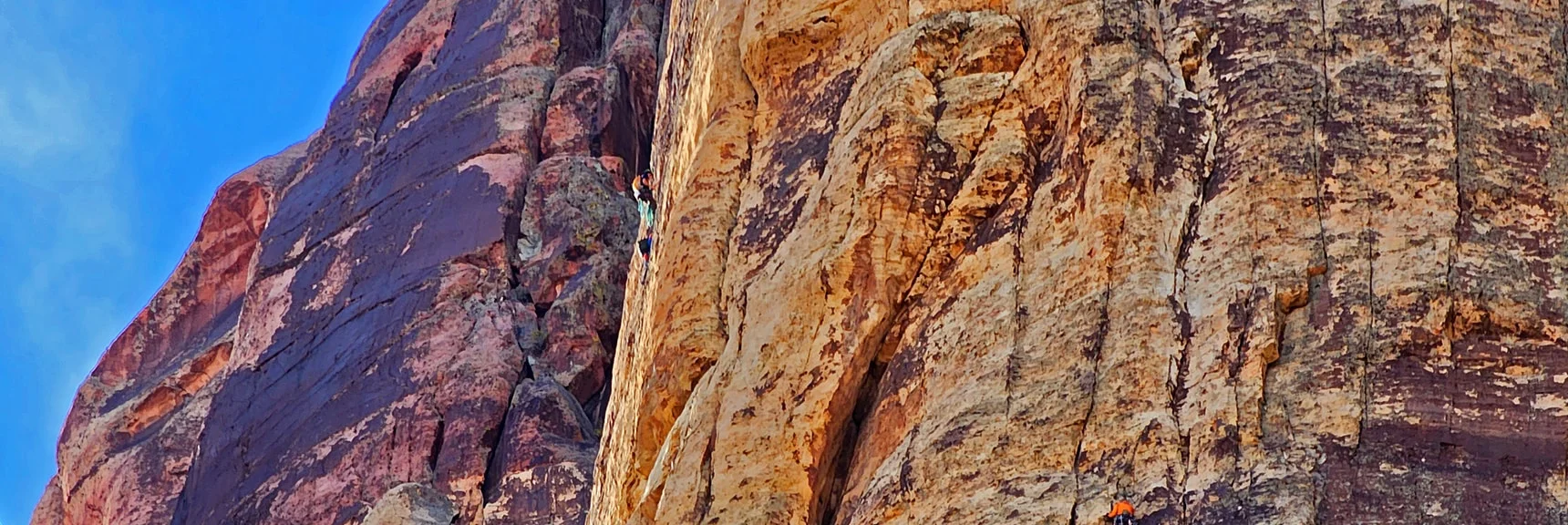 Rock Climber on Rainbow Mountain Eastern Cliffs | Rainbow Mountain Eastern Cliffs Rock Climbers | Rainbow Mountain Wilderness, Nevada