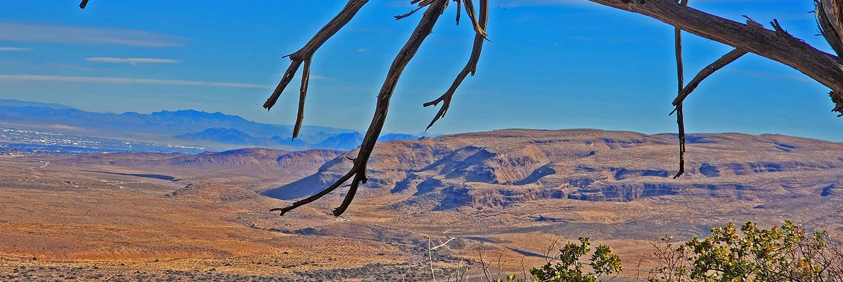 Blue Diamond Mountain; Black Mountains Arizona (distant background) | Rainbow Mountain Eastern Cliffs Rock Climbers | Rainbow Mountain Wilderness, Nevada